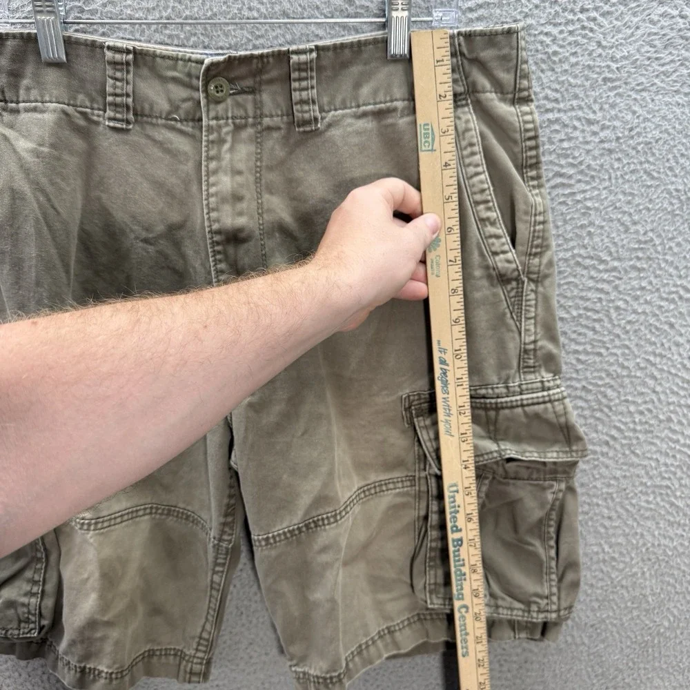 Levi Strauss Shorts‎ Mens 38 Green Cargo Skater Heavy Weight Grunge Faded Y2K